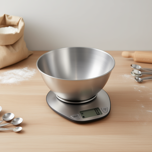 Báscula digital de cocina con tazón de acero inoxidable para mediciones precisas de cocina y repostería - Product Image 3
