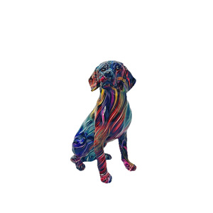 Hot Sale Promotional Colorful Dog Custom Water Transfer Printing Dog Resin Crafts Home Decor