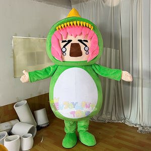 Ejoyment MOQ ชุดมาสคอตไดโนเสาร์สีเขียวสำหรับเด็กผู้หญิงชุดคอสเพลย์ผ้ากำมะหยี่สำหรับงานวันเกิดและงานอีเว้นท์1ชิ้น - Product Image 1