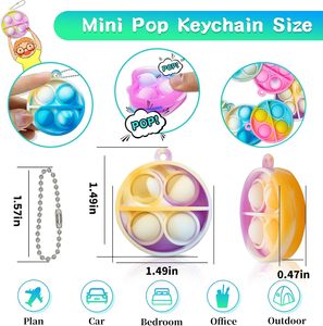 Lote de 30 Llaveros Pop Fidget, Mini Juguetes Antiestrés, Recuerdos para Fiestas Infantiles de 4 a 8 y de 8 a 12 Años, Pequeños Premios para el Aula - Product Image 2