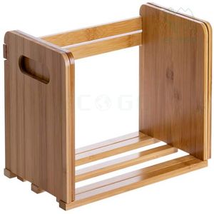 Organizador de escritorio de bambú natural con almacenamiento extensible para oficina y hogar - Product Image 1