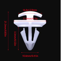 Clips de fixation latéraux en plastique blanc à poussoir pour garnitures de carrosserie, attaches automobiles universelles pour panneaux de bas de caisse et garnitures de porte