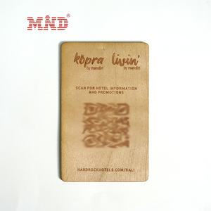 Kartu kunci hotel pintar, bahan kayu bambu NTAG 215 <span class=keywords><strong>nfc</strong></span> rfid sistem kontrol akses bisnis kayu - Product Image 6