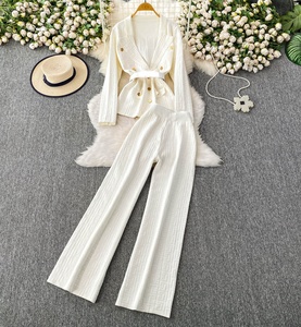 Ensemble de costume élégant pour actrices avec bretelles, pantalon taille haute, ensemble <span class=keywords><strong>2</strong></span> pièces en tricot - Product Image 6