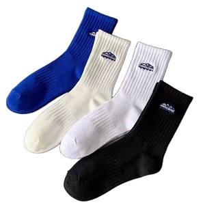 Crew Socks Men Autumn Mid Calf Black White Milky White Blue Sweat Absorbent Breathable Casual Daily Wear Sports Socks - Product Image 5