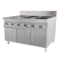 Kompor Listrik Komersial untuk Dapur Hotel, Berdiri Sendiri, Bahan Stainless Steel, Pengapian Elektronik, Banyak Tungku