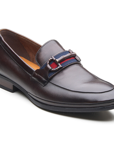 Mocasines de cuero importado para hombre, con punta redonda, sin cordones, formales, con forro de cuero DD y suela de Ortholite TPR. - Product Image 1