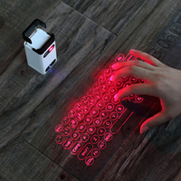 Clavier et souris virtuels sans fil Magic BT avec projection laser, fonction tactile IR, batterie externe et support de téléphone intelligent caché, rechargeable