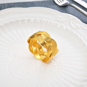 Vente en gros de porte-serviettes circulaires dorés en fer, durables, personnalisés et en stock, pour mariages western - Product Image 2