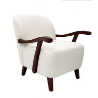 Art Décoration Fauteuils Rembourrés Français Bouclés Chaise d'Appoint en Bois et Tissu Canapé Simple