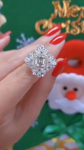 1CT Cushion Lab Grown Diamond Engagement Ring 14K Yellow Gold <b>Cluster</b> Bridal Fine Jewelry Elegant Ring for Women - Product Image 5