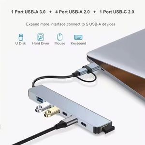 7 in 1 USB 3.0 Hub Splitter Usb Data <b>Type</b> <b>c</b> Hub <b>Adapter</b> Docking Station <b>Type</b> <b>c</b> Data Usb Hub for Computer Laptop - Product Image 5