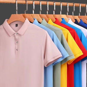 Высококачественная 100% хлопковая 12 видов цветов с вышивкой на заказ, Мужская футболка-поло с логотипом OEM, футболка-поло, мужские футболки - Product Image 1