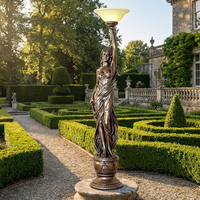 Lampe Statue de Déesse Classique en Bronze - Sculpture d'Art Fine Faite à la Main par Coulée à la Cire Perdus, Sculpture en Bronze