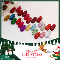 Vendeeni Nouveau Gel Polish à Ongles TPO Sans HEMA Thème Noël 24 Couleurs Imperméable Haute Pigmentation Effet Œil de Chat Paillettes Fines Certifié MSDS