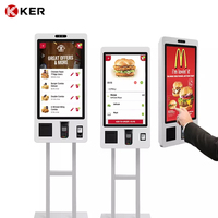 Kiosque de paiement pour restaurant KFC, borne de sol, machine, écran tactile 27 pouces, système de point de vente sans argent liquide, kiosque de commande en libre-service