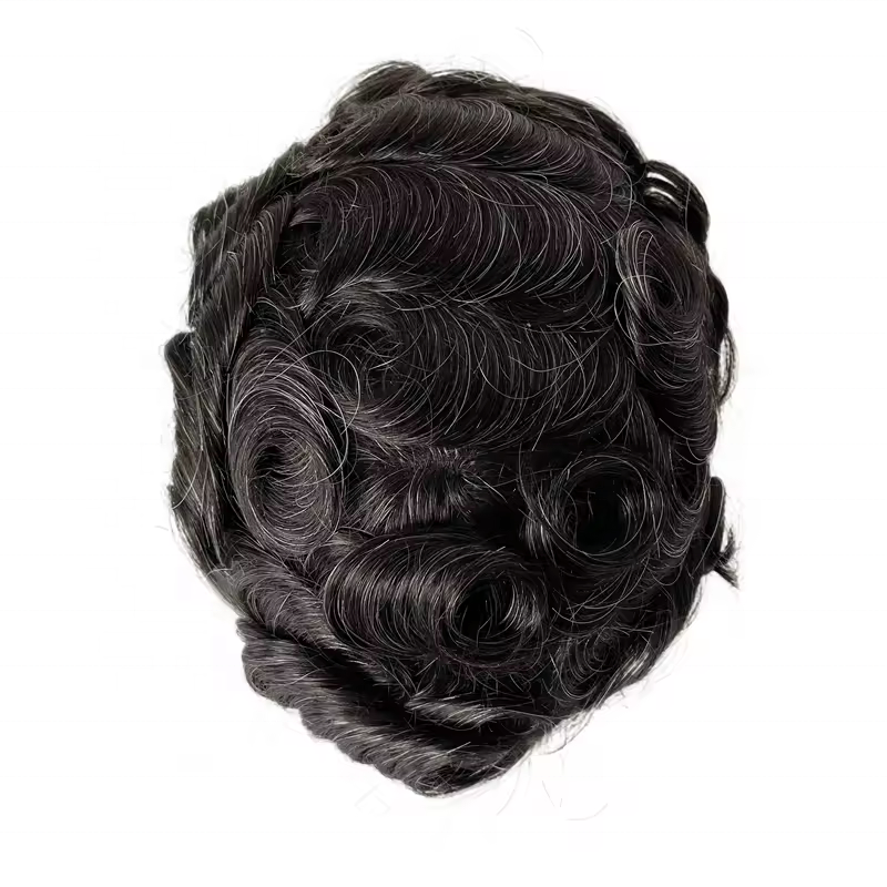 Cheap Super Thin Skin PU Injected Indian Human Hair Replacement