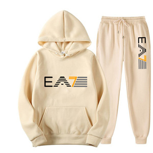 2024 nuova moda <span class=keywords><strong>felpa</strong></span> da uomo Casual <span class=keywords><strong>Set</strong></span> <span class=keywords><strong>tuta</strong></span> sportiva con collo con cappuccio ampia per l'inverno per le coppie - Product Image 3