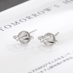 Boucles d'oreilles clous en opale, Aretes De Plata 925, boucles d'oreilles clous pour femmes, Aretes Pendientes, collier en or rose, ensemble de bijoux boucles d'oreilles et bague - Product Image 5