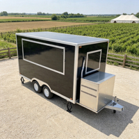 Remorque de camion de restauration mobile durable avec éclairage LED lumineux, cadre en acier inoxydable, taille personnalisable pour la vente de restauration rapide et les marchés nocturnes