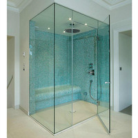 Cabine de douche modulaire en verre trempé pour salle de bain, grande salle de douche en verre trempé