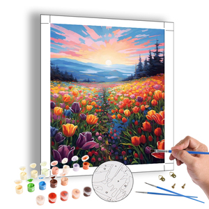 Dipinti a mano poster e stampe decorazione per la casa fai da te pittura personalizzata con numeri scenario fiori <span class=keywords><strong>tulipani</strong></span> adulti - Product Image 1