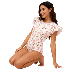 Body de Algodón Estampado para Adultos, Estilo Princesa, Mono para Bebés Adultos, Ropa <span class=keywords><strong>ABDL</strong></span> con Mangas Cortas y Broches en la Entrepierna para Mujer, para Pijamas - Product Image 3