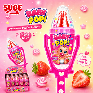 <span class=keywords><strong>Sucette</strong></span> fantaisie en forme de bonbon, design ludique et comestible, saveur fraise tourbillonnante, cadeau mignon pour enfants, vente en gros, économique et amusant - Product Image 4