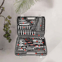 Boîte à outils de réparation automobile portable en acier au carbone de 151 pièces, durable, professionnelle, facile à utiliser, clé à cliquet, emballage en coffret rigide, OEM
