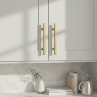 Poignées de tiroir carrées en acier bronze champagne, style minimaliste et moderne, pour meubles OEM de luxe, avec échantillon gratuit pour cuisine, ...