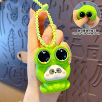 Squishy Cutie Alert Big-Eye Frog Porte-clés anti-stress Capybara Pig Style, breloque de sac essentielle pour les couples et les étudiants