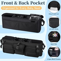 Sac isotherme pour poussette double, accessoires compatibles Bob Duallie Baby Jogger City Mini GT2 - Matériel nylon noir