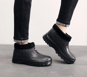 Bottes de pluie légères en PVC antidérapantes et imperméables, doublure en peluche, chaudes <span class=keywords><strong>pour</strong></span> l'automne et l'hiver, mi-mollet, semelle épaisse, unisexe, <span class=keywords><strong>pour</strong></span> le jardin et le travail - Product Image 6