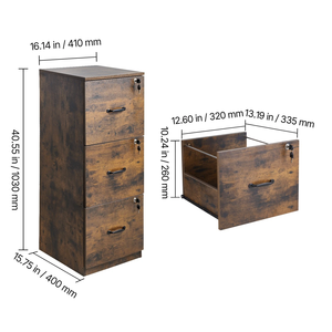 Armoire de rangement en métal moderne, écologique et durable, prix d'usine, 3 tiroirs verrouillables, serrure à clé, réglable, format A4, acier, pour la maison ou le <span class=keywords><strong>bureau</strong></span> - Product Image 6