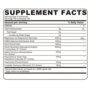 Complément alimentaire en gommes Rosebest certifié GMP, formule à base de plantes personnalisée, marque privée, sans sucre, extrait de magnésium et de champignon Reishi, pour le sommeil - Product Image 2