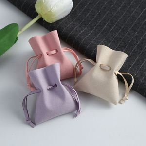 Promotion Cute Microfiber Velvet Suede Jewelry <b>Pouch</b> <b>Drawstring</b> Bag for Gemstone Earrings Necklace Bracelet Packaging Small Gift - Product Image 6