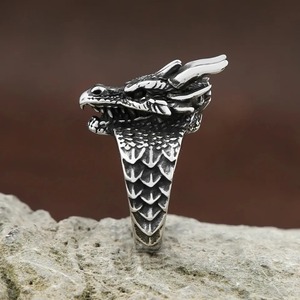 yunnique Dragon Head <b>Ring</b> Stainless Steel Men's Animal Jewelry Gift Occasion JZ0085 - Product Image 4