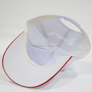 Gorra de Béisbol Blanca con Logotipo Personalizado ZZB, Borde Rojo, Diseño Estructurado, Deportiva, Unisex, para Viajes, Publicidad y Promoción - Product Image 6