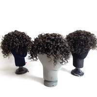 Australie Style peau transparente dentelle suisse afro cheveux bouclés cheveux humains hommes toupet avec sur mesure