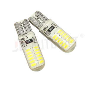 <span class=keywords><strong>Ampoule</strong></span> <span class=keywords><strong>LED</strong></span> T10 12V 24V 3014 24SMD à clignotement <span class=keywords><strong>stroboscopique</strong></span>, large, en silicone, pour feux de stationnement, clignotants latéraux de voiture et feux de recul, Blanc Rouge Jaune - Product Image 4