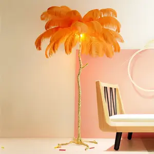Light Luxury Bedroom Decor Standing Lights Modern Nordic Resin Led Feather Floor Lamp