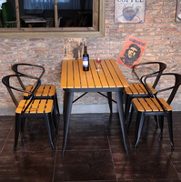 Combinaison de chaises de bar en bois, plastique et fer de style industriel moderne-Imperméable et durable pour restaurant, café, hôtel, école