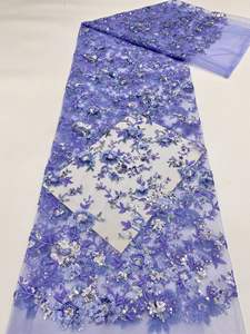 Цветная вышивка + 2 + 3 + 4 + 5 мм блестки платье Cheongsam жилетка из бисера кружевная ткань - Product Image 4