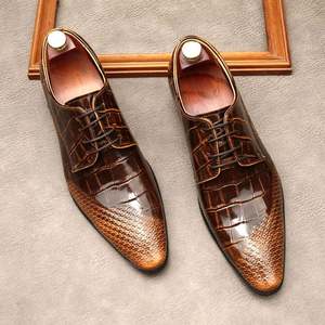 Zapatos de Cuero de Negocios para Hombre, Estilo Británico, con Punta en Pico y Tiras Personalizadas de Alta Gama, Antideslizantes, Transpirables, con Cierre de Cordones, para Otoño - Product Image 6