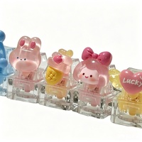 Hot Popular Cute Acrylic Keycap Cartoon Keyboard Keychain Creative Colorful Decompression Toy & Gift for Adults