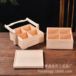 Caja de regalo de madera hecha a mano, rectangular, de pino, multicapa, para envasar frutas secas y pasteles, hecha a medida. - Product Image 2