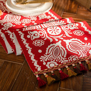 Tapete <span class=keywords><strong>de</strong></span> té <span class=keywords><strong>de</strong></span> estilo chino con patrón Floral Jacquard, tapete <span class=keywords><strong>de</strong></span> <span class=keywords><strong>mesa</strong></span> <span class=keywords><strong>de</strong></span> centro <span class=keywords><strong>de</strong></span> Festival rojo con característica aislante para hotel o alegrí<span class=keywords><strong>a</strong></span> familiar - Product Image 3