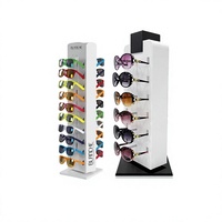 Présentoir de Vitrine Commercial Personnalisé en Acrylique Lumineux Rotatif avec Miroir Transparent pour Lunettes de Soleil et de Vue