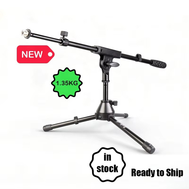 Yinyu MS041T Professional Telescopic Boom Drum Microphone Stand with Tripod Base for Studio Recording & Live Performance