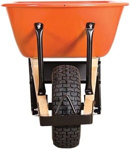 <span class=keywords><strong>Brouette</strong></span> <span class=keywords><strong>à</strong></span> plateau en poly de 6 pieds cubes avec pneu pneumatique et poignées en <span class=keywords><strong>bois</strong></span> - Product Image 4